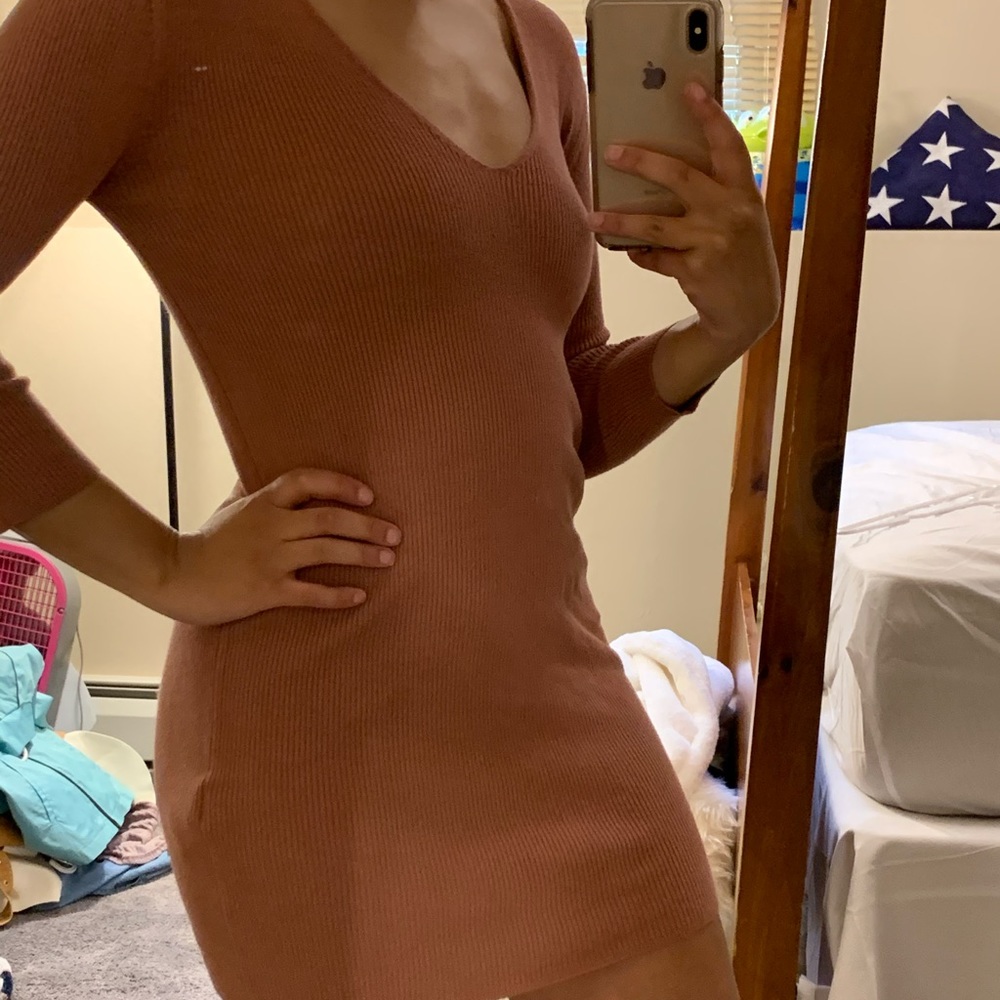 Muave Pink Bodycon Dress
